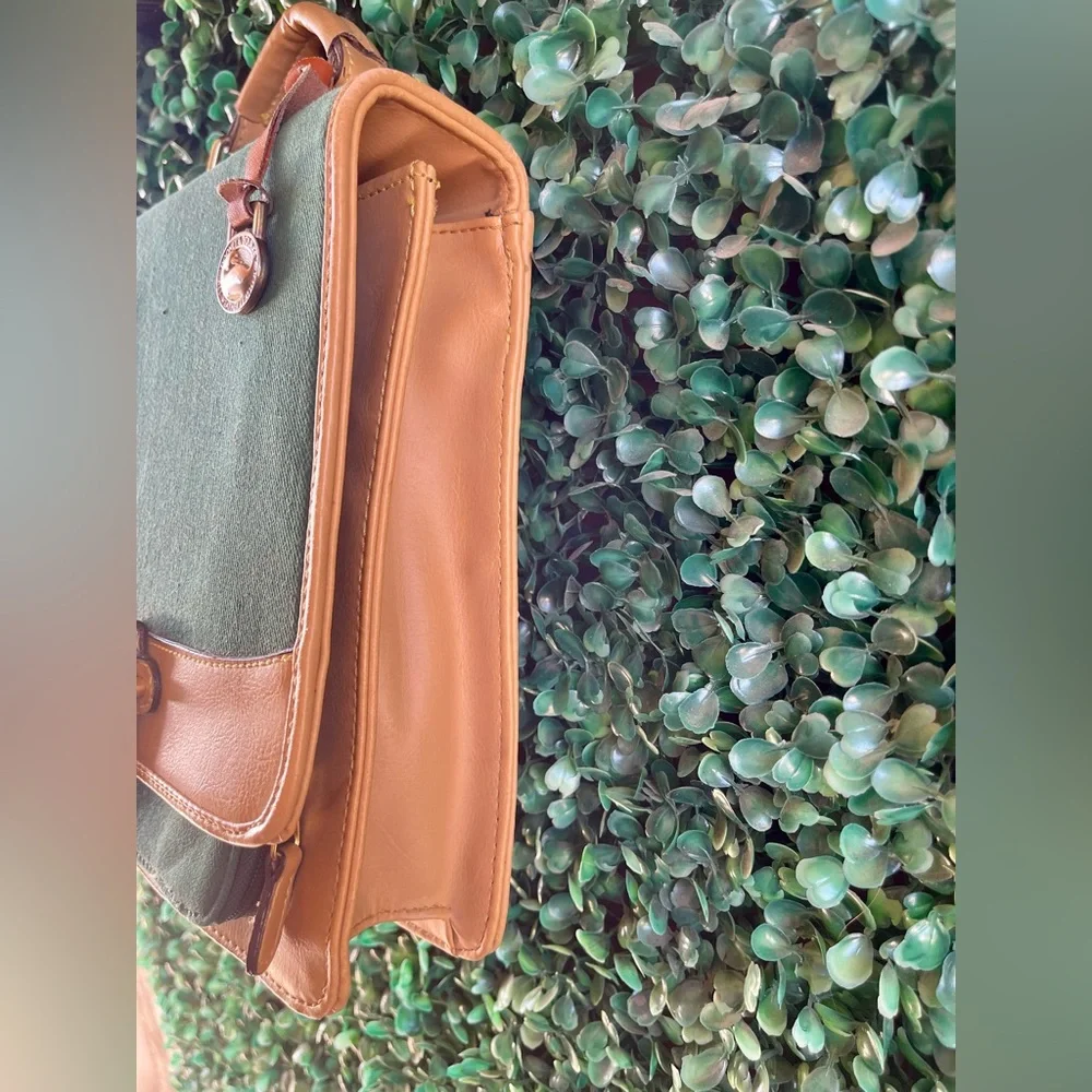 Vintage Leather Canvas Dooney & Bourke Multi Compartment Purse Handbag - Picture 3 of 13